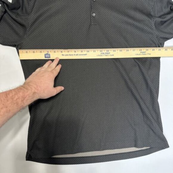 Nike Shirt Men’s Large Black Golf Polo Dri-Fit Stretch  All-Over Print EUC - Picture 5 of 7